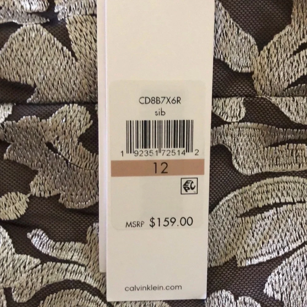 Calvin Klein Black and Silver Midi Dress - Picture 3 of 5